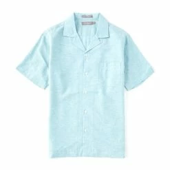 Best Sale 😀 Daniel Cremieux Signature Linen Solid Short-Sleeve Woven Camp 👕 Shirt Green Jade 🛒 -Cremieux Shop unnamed file 1038