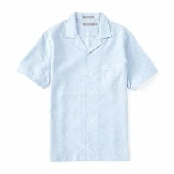 Best Sale 😀 Daniel Cremieux Signature Linen Solid Short-Sleeve Woven Camp 👕 Shirt Green Jade 🛒 -Cremieux Shop unnamed file 1039