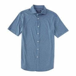 Cheapest 🎉 Cremieux Printed Short-Sleeve 🧥 Coatfront Knit 👕 Shirt Vivacious Pink 🧨