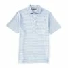 Hot Sale 🔥 Cremieux Bar Stripe Oxford Performance Short-Sleeve Polo 👚 Shirt Vista Blue 👍