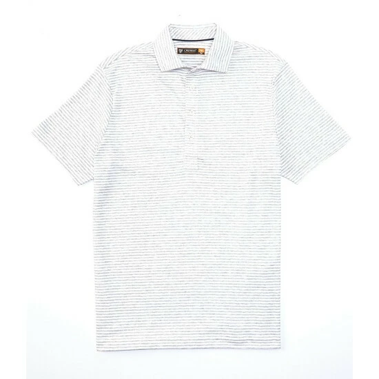 Hot Sale 🔥 Cremieux Bar Stripe Oxford Performance Short-Sleeve Polo 👚 Shirt Vista Blue 👍 4 Hot Sale 🔥 Cremieux Bar Stripe Oxford Performance Short-Sleeve Polo 👚 Shirt Vista Blue 👍 - Image 2