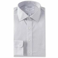 New 🔔 Cremieux Non-Iron Classic Fit Spread Collar Herringbone New 👗 Dress 👚 Shirt Blue 🌟