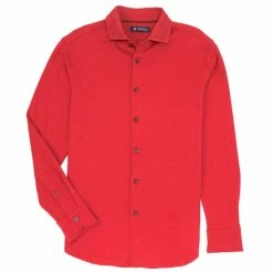 Flash Sale 🎁 Cremieux Solid Interlock Long-Sleeve 🧥 Coatfront 👕 Shirt Charcoal Heather 🔔