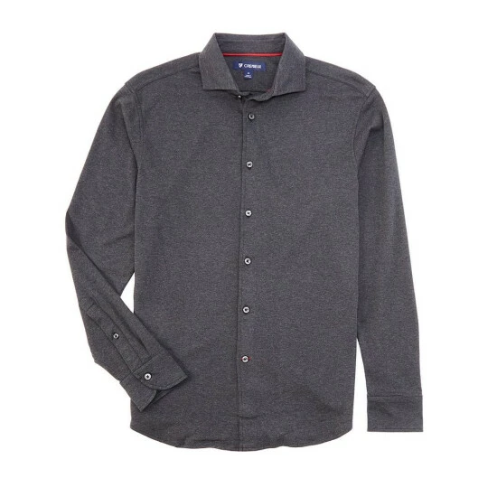 Flash Sale 🎁 Cremieux Solid Interlock Long-Sleeve 🧥 Coatfront 👕 Shirt Charcoal Heather 🔔 4 Flash Sale 🎁 Cremieux Solid Interlock Long-Sleeve 🧥 Coatfront 👕 Shirt Charcoal Heather 🔔 - Image 2