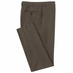 Promo 🔔 Cremieux Modern Fit Sharkskin Wool Blend Flat Front 👗 Dress Pants Brown 👍 -Cremieux Shop unnamed file 311