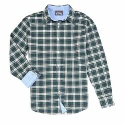 Flash Sale ⭐ Cremieux Reversible Plaid Oxford Long-Sleeve Woven 👕 Shirt Hunter Green 👏