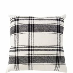 Best Pirce ๐ Cremieux Plaid Square Pillow Black/tan ๐