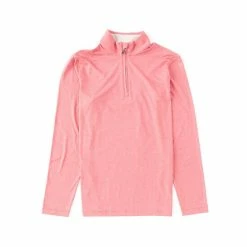 Outlet 🎁 Daniel Cremieux Signature Performance Interlock Quarter-Zip Pullover Pink Heather 👏
