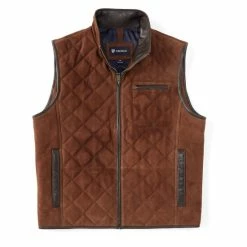 Budget โจ Cremieux Quilted Suede Vest Cognac โญ