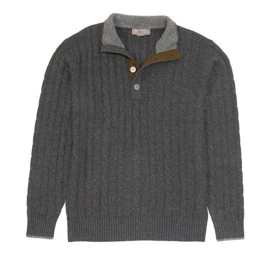 Cheap ๐ Cremieux Button Mock Cashmere Sweater Charcoal Heather ๐ 3 Cheap ๐ Cremieux Button Mock Cashmere Sweater Charcoal Heather ๐