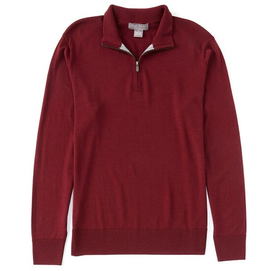 Best Sale ๐ Daniel Cremieux Signature Merino Tech Quarter-Zip Pullover Dark Red ๐ 4 Best Sale ๐ Daniel Cremieux Signature Merino Tech Quarter-Zip Pullover Dark Red ๐ - Image 2