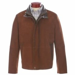 Promo ๐ Cremieux Distressed Leather Bomber Jacket Cognac ๐