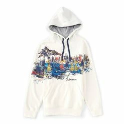 Buy 👏 Cremieux Graphic Fleece Hoodie Cream 😉