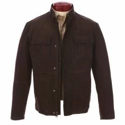 New 🥰 Daniel Cremieux Signature Leather Hipster Jacket Dark Brown 🎉