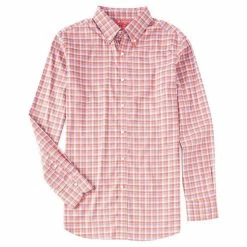 Deals ๐ฅฐ Cremieux Slim-Fit Multi- Plaid Flex Twill Long-Sleeve Woven ๐ Shirt Dark Coral ๐
