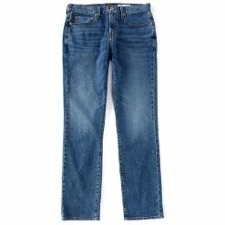 Flash Sale 🔔 Cremieux 👖 Jeans Relaxed Straight-Fit Medium Stone Wash Stretch Denim 👖 Jeans Khaki 🛒