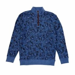 Promo ๐ Cremieux French Rib Reversible Mockneck Pullover Indigo Heather ๐ฅ