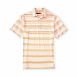 Best reviews of 🛒 Cremieux Stripe Print Performance Short-Sleeve Polo 👕 Shirt Bright Orange 🌟