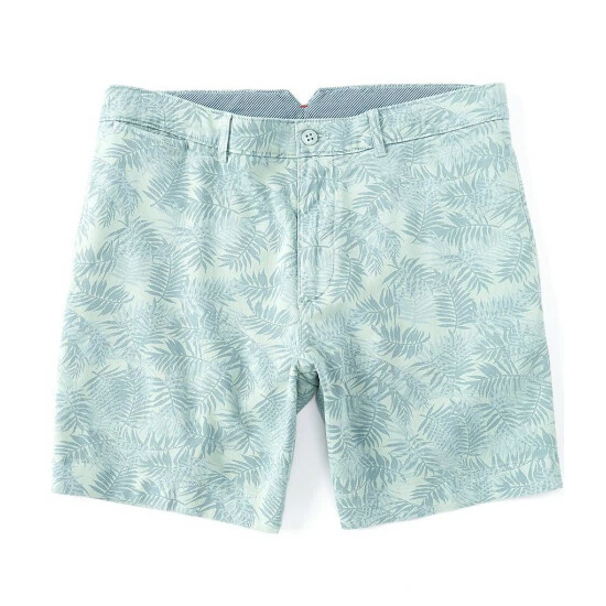 Outlet ✔️ Cremieux Soho Slim-Fit Palm Printed Garment-Dyed 7#double; Inseam Shorts Dusty Blue 👏 7 Outlet ✔️ Cremieux Soho Slim-Fit Palm Printed Garment-Dyed 7#double; Inseam Shorts Dusty Blue 👏 - Image 5