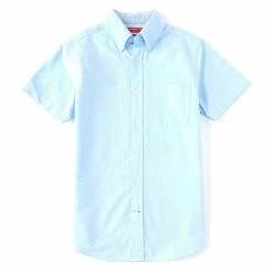 Cheapest ⭐ Cremieux Slim-Fit Solid Oxford Short-Sleeve Woven 👚 Shirt Bright Aqua 🔔