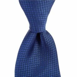 Discount 🤩 Cremieux Step Texture Solid Traditional 3 1/4#double; Silk Tie Blue 💯