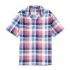 New ❤️ Daniel Cremieux Signature Linen Plaid Short-Sleeve Woven Camp 👕 Shirt Indigo 🧨 -Cremieux Shop unnamed file 984